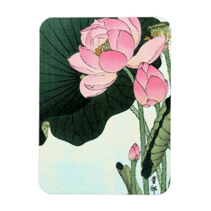 Japanische Lotos-Blume - Vintager feine Magnet
