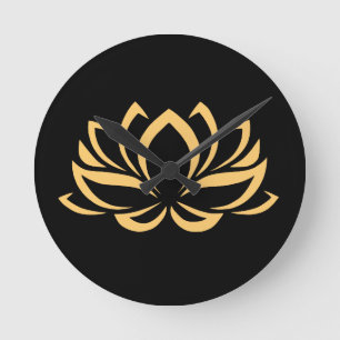Japanische Lotos-Blumen-Blüte Runde Wanduhr