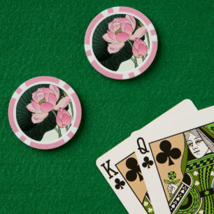 Japanische Lotos-Blumen-Vintage feine Pokerchips