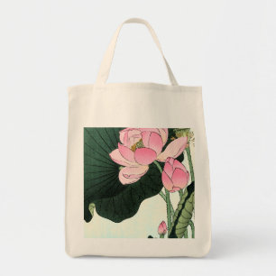 Japanische Lotusblume - Vintage-Feinart-Tragetasch Tragetasche