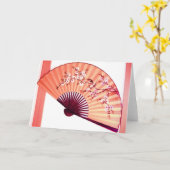 japanische Lüfterdekoration - Karte (Gelbe Blume)