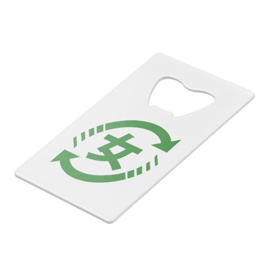 Japanische Mädchen gerecycelt | Kanji Nihongo Geldkarten Flaschenöffner (Vorderseite Schrägansicht)