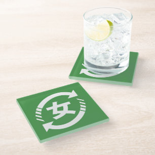 Japanische Mädchen gerecycelt Kanji Nihongo Glasuntersetzer