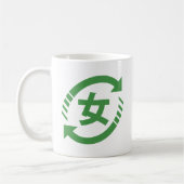Japanische Mädchen gerecycelt | Kanji Nihongo Kaffeetasse (Links)