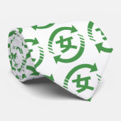 Japanische Mädchen gerecycelt | Kanji Nihongo Krawatte (Gerollt)