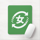 Japanische Mädchen gerecycelt | Kanji Nihongo Mousepad (Mit Mouse)