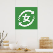 Japanische Mädchen gerecycelt | Kanji Nihongo Poster (Küche)