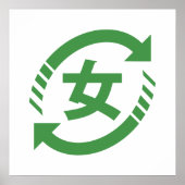 Japanische Mädchen gerecycelt | Kanji Nihongo Poster (Vorne)
