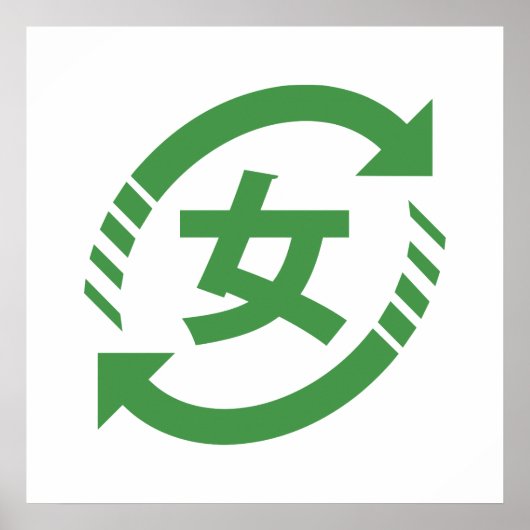 Japanische Mädchen gerecycelt | Kanji Nihongo Poster (Vorne)