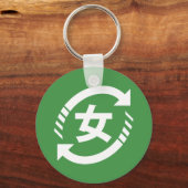 Japanische Mädchen gerecycelt | Kanji Nihongo Schlüsselanhänger (Vorderseite)