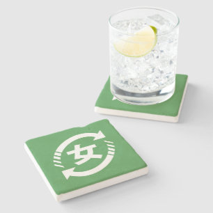 Japanische Mädchen gerecycelt   Kanji Nihongo Steinuntersetzer