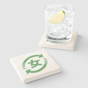 Japanische Mädchen gerecycelt Kanji Nihongo Steinuntersetzer