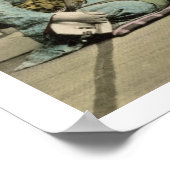 Japanische Mädchen spielen Flöte, Koto und Samis Poster (Ecke)