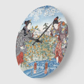 Japanische Mädchen von Ide Tama River Große Wanduhr (Winkel)