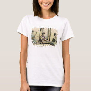 Japanische Mädchen, welche die Flöte, "den Koto" T-Shirt