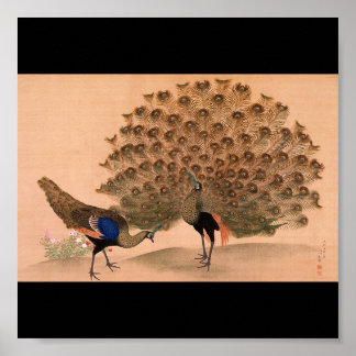 Japanische Malerei c. 1781 Pfau Poster