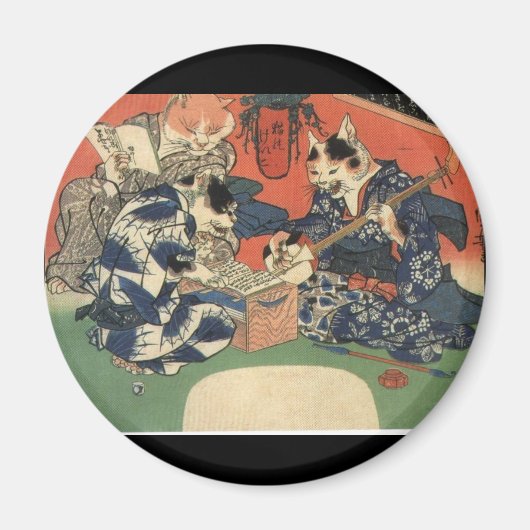 Japanische Malerei c. 1800 Magnet (Vorne)