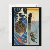 Japanische Malerei c. 1800 Postkarte (Vorne/Hinten)