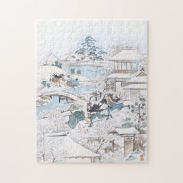 Japanische Malerei der 47 Ronin kämpfenden Puzzle
