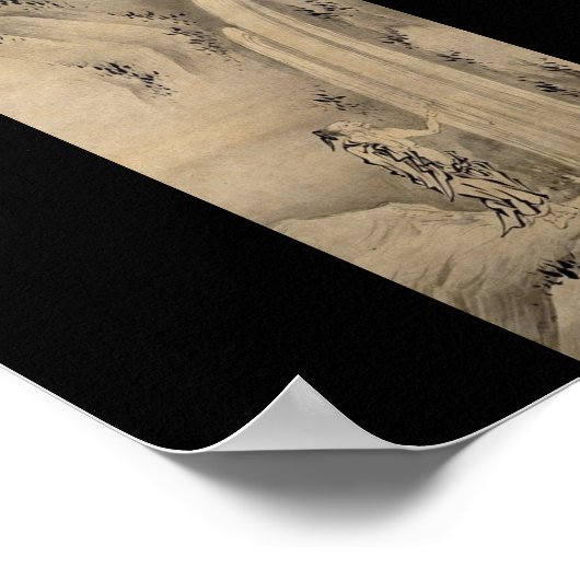 Japanische Malerei des Wasserfalls, c. 1500 Poster (Ecke)