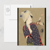 Japanische Malerei. Frau mit Baby c. 1909 Postkarte (Vorne/Hinten)