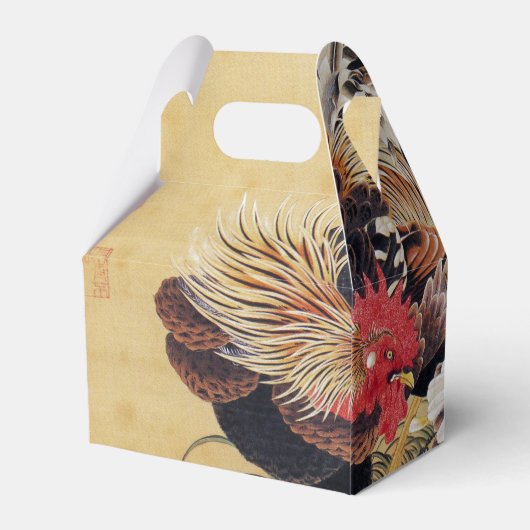 Japanische Malerei Rooster Gevor Box Geschenkschachtel (Rückseite)