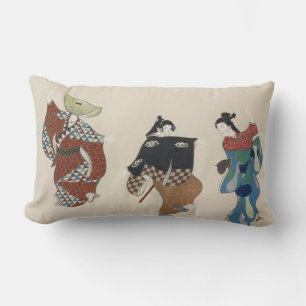 japanische Malerei traditionelle Vintage Tänzer K Lendenkissen