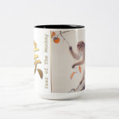 Japanische Malerei von Affen Chinesisch Zodiac-Tas Zweifarbige Tasse (Mittel)