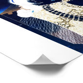 Japanische Malerei von Frau und Fuji c. 1800 Poster (Ecke)