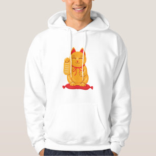 Japanische Maneki Neko Gold Cat, Symbol des Wohlst Hoodie