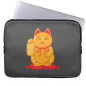 Japanische Maneki Neko Gold Cat, Symbol des Wohlst Laptopschutzhülle (Vorderseite)