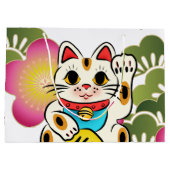 Japanische maneki Neko Kirschblüte Geschenk-Tasche Große Geschenktüte (Rückseite)
