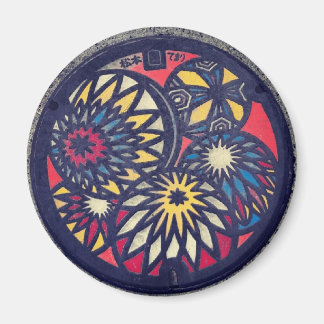 Japanische Manhole Cover Arts - Matsumoto Stadt Magnet