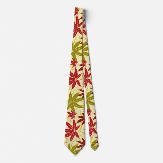 JAPANISCHE MAPLE LEAF (CREME) NECK TIE KRAWATTE (Vorderseite)