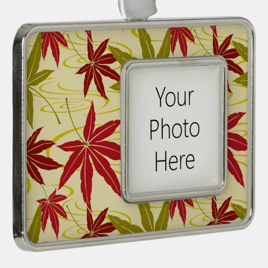 JAPANISCHE MAPLE LEAF (CREME) Rahmen-Ornament SILBER (Rechts)