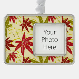 JAPANISCHE MAPLE LEAF (CREME) Rahmen-Ornament SILBER