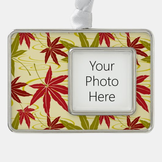 JAPANISCHE MAPLE LEAF (CREME) Rahmen-Ornament SILBER (Vorderseite)