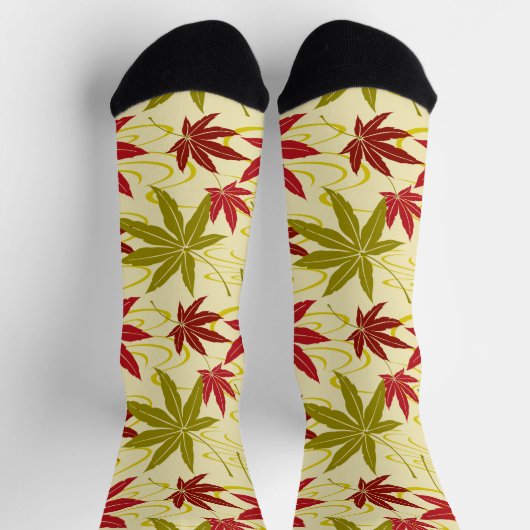 JAPANISCHE MAPLE LEAF (CREME) SOCKEN (Oben)