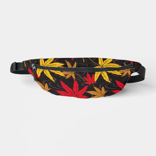 JAPANISCHE MAPLE-LEAF-MUSTER IN SCHWARZ BAUCHTASCHE (Vorderseite)