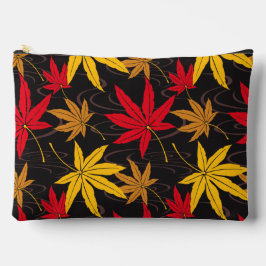 JAPANISCHE MAPLE-LEAF-MUSTER IN SCHWARZ ZUBEHÖRTASCHE