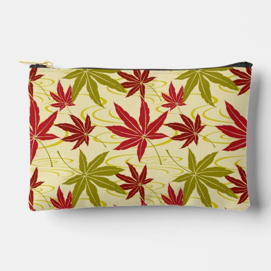 JAPANISCHE MAPLE-LEAF-PATTER IN CREME ZUBEHÖRTASCHE (Vorderseite)