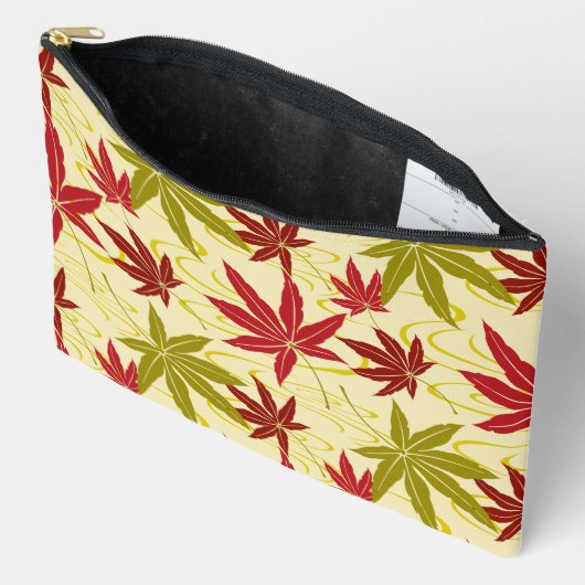 JAPANISCHE MAPLE-LEAF-PATTER IN CREME ZUBEHÖRTASCHE (Offen)