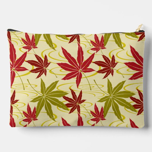 JAPANISCHE MAPLE-LEAF-PATTER IN CREME ZUBEHÖRTASCHE (Rückseite)