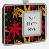JAPANISCHE MAPLE LEAF (SCHWARZ) Rahmen-Ornament SILBER (Rechts)