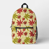 JAPANISCHE MAPLE PATTER IN CREME BEDRUCKTER RUCKSACK (Vorderseite)