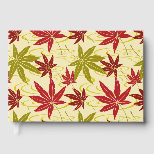 JAPANISCHE MAPLE PATTER IN CREME GÄSTEBUCH (Vorderseite)