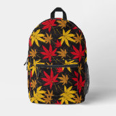 JAPANISCHE MAPLE PATTERIN IN SCHWARZ BEDRUCKTER RUCKSACK (Vorderseite)