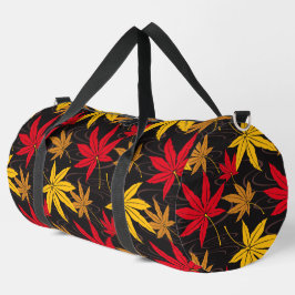 JAPANISCHE MAPLE PATTERIN IN SCHWARZ DUFFLE BAG