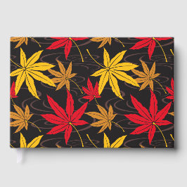 JAPANISCHE MAPLE PATTERIN IN SCHWARZ GÄSTEBUCH