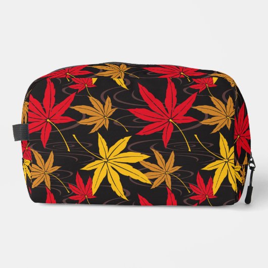 JAPANISCHE MAPLE PATTERIN IN SCHWARZ WASCHBEUTEL (Vorderseite)